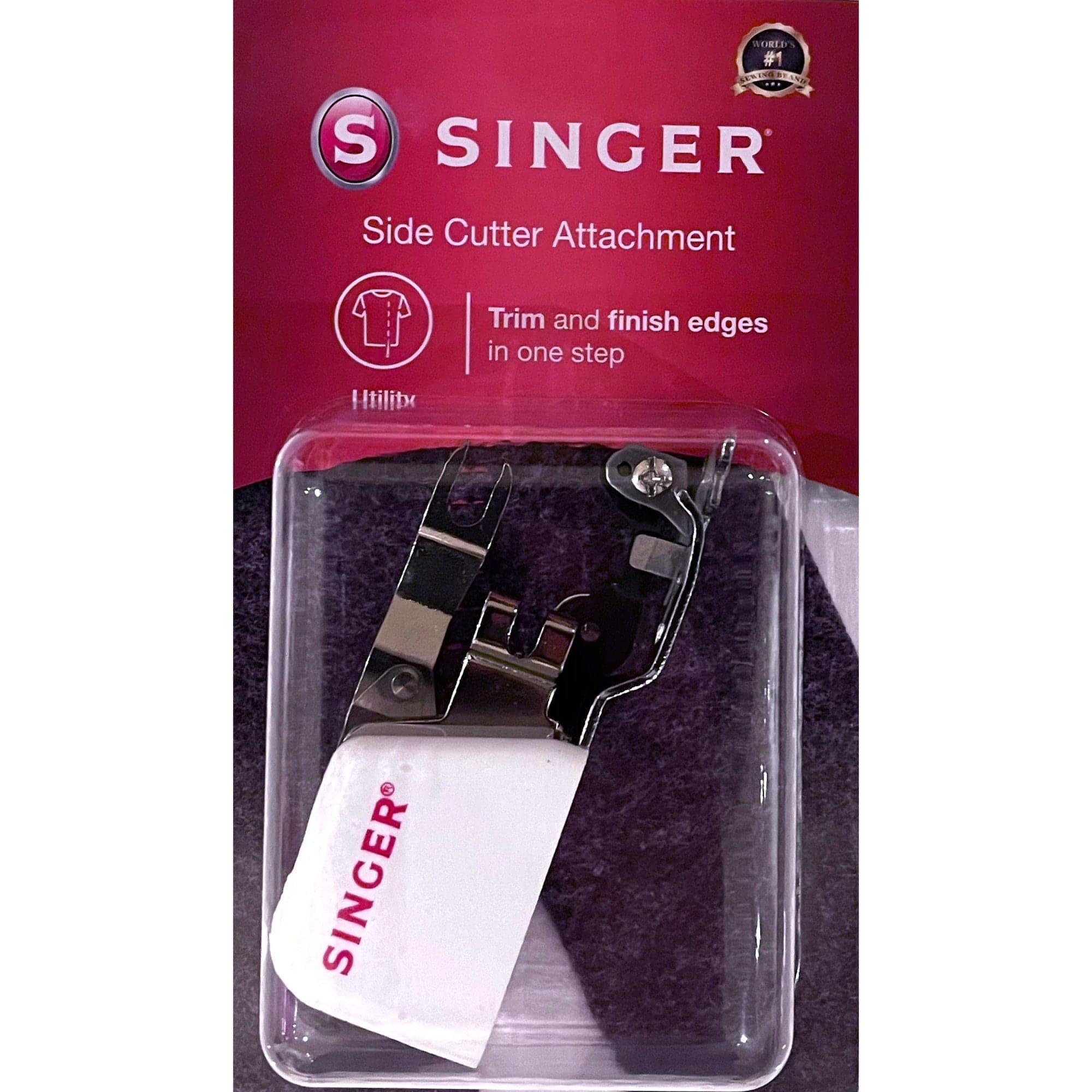 Overlocking Side Cutter Attachment for Sewing machines (trims and finish edges in one step) by Singer (in retail packaging)