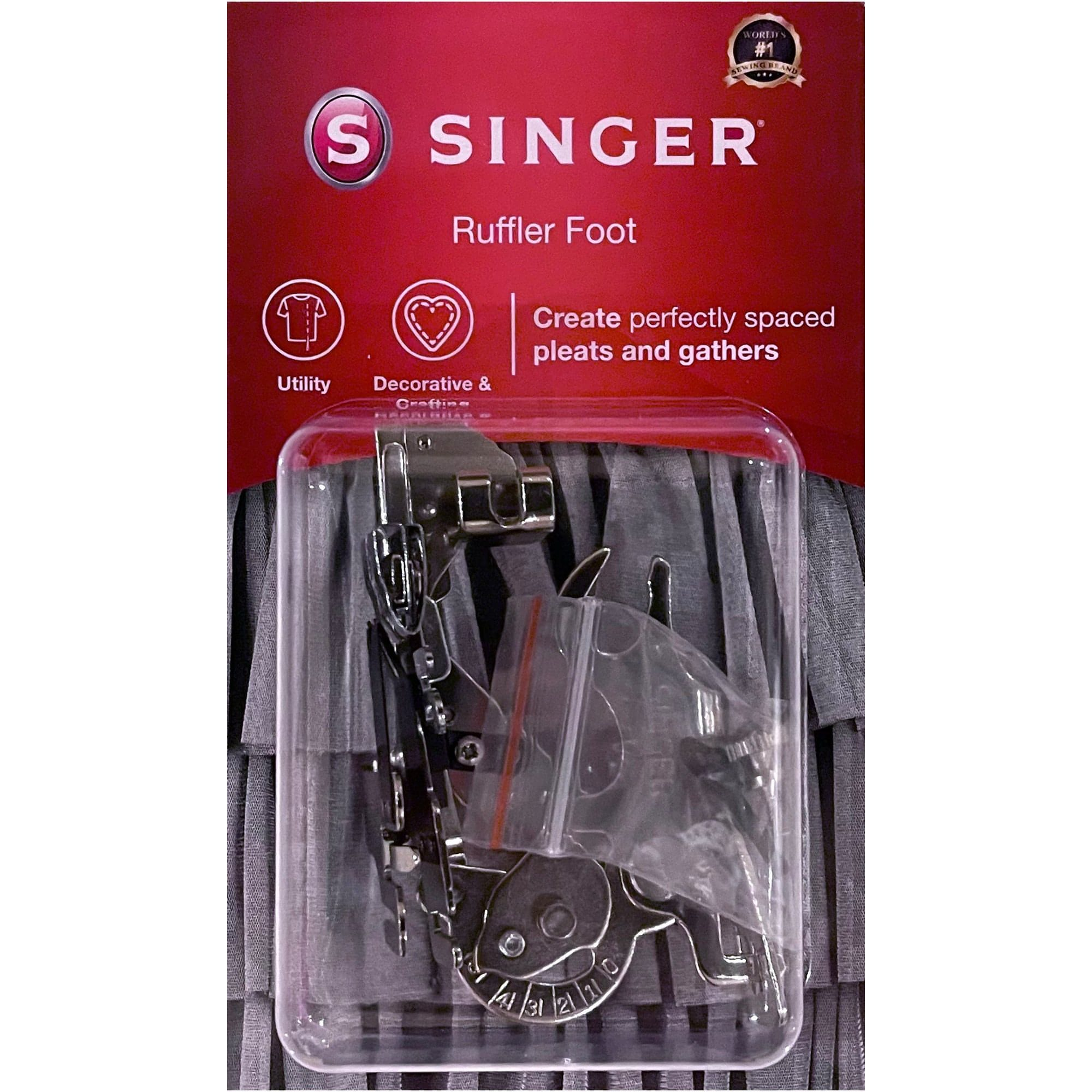 Ruffler Foot Attachment (pleats and gathers) by Singer (in retail packaging)