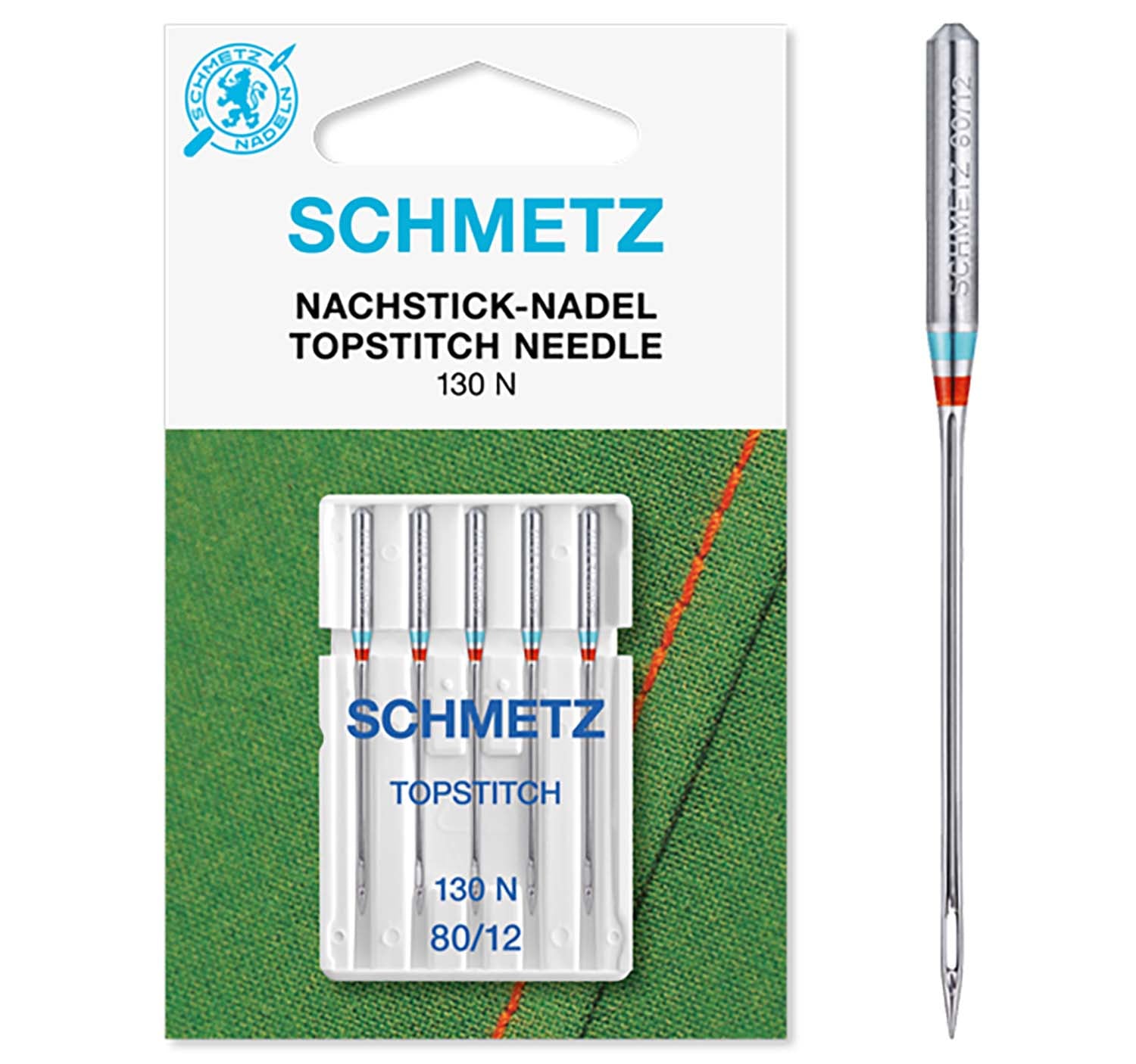 Schmetz Sewing Machine Needles - Top-stitch - 80(12) - 5 Needles