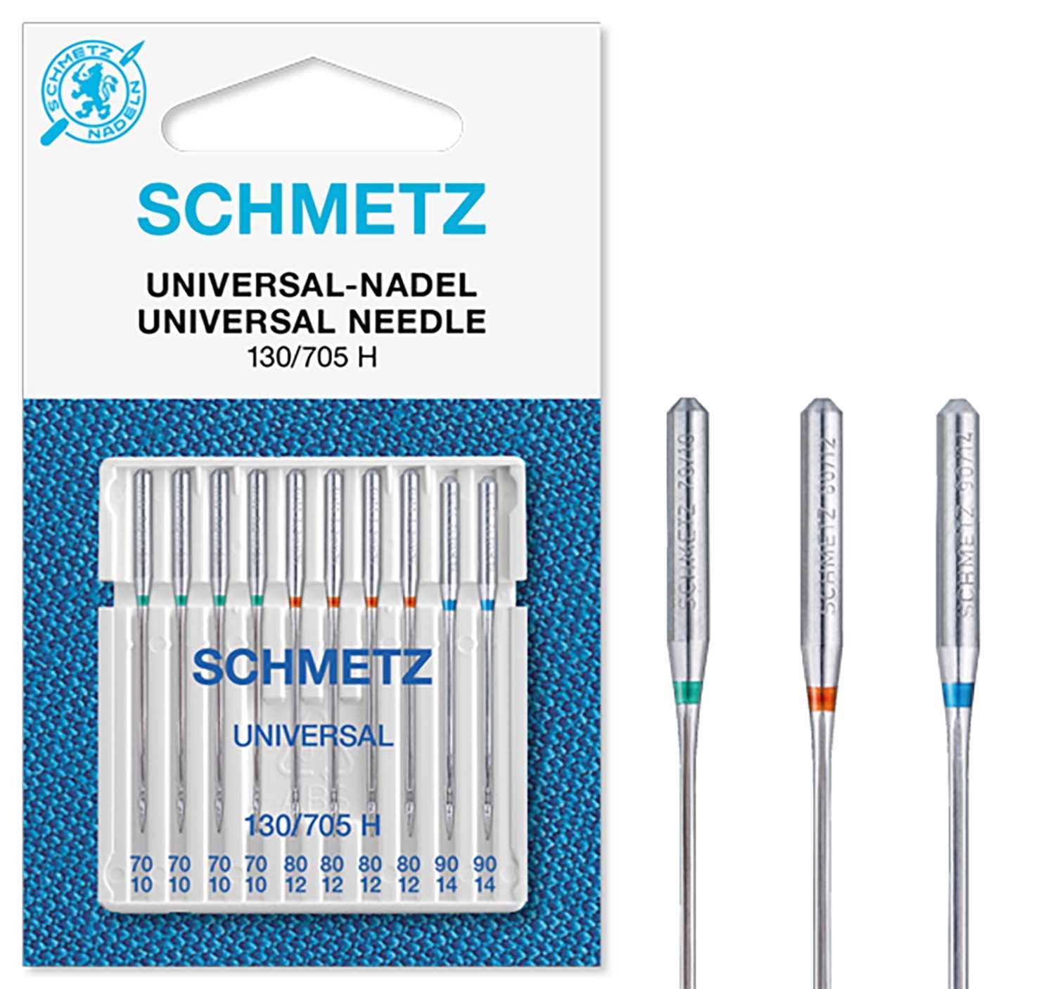 Schmetz Sewing Machine Needles - Universal - Assorted - 70(10)-90(14) - 10 Needles