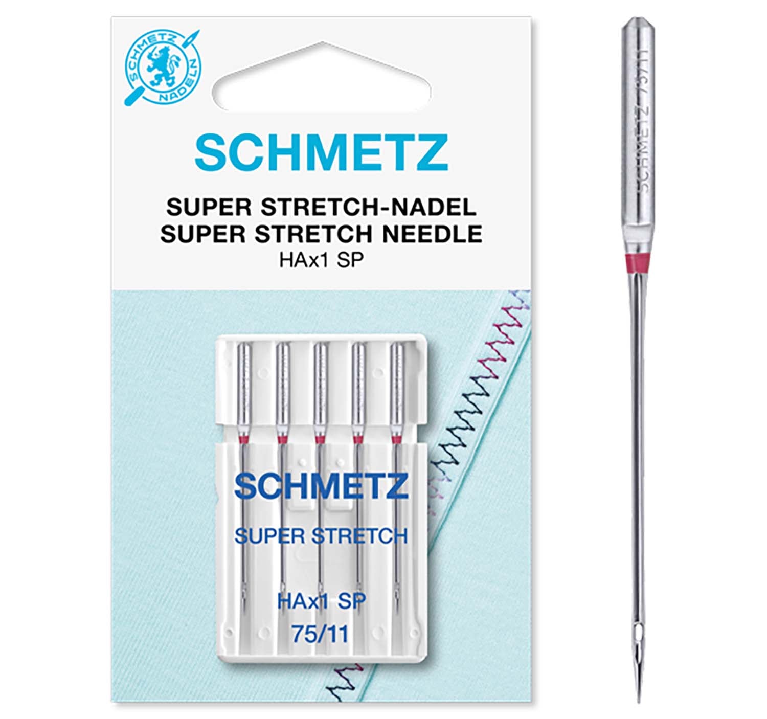 Schmetz Sewing Machine Needles - Super Stretch - 75(11) - 5 Needles
