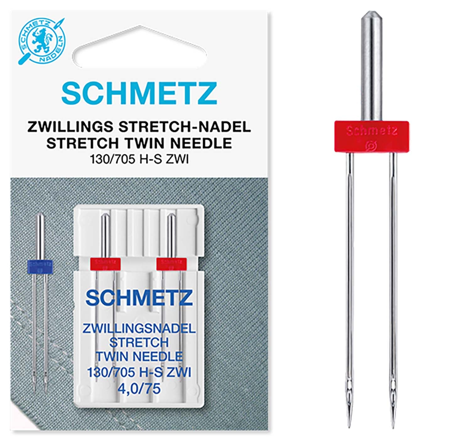 Schmetz Sewing Machine Needles - Stretch Twin - 75(11) 4.0Mm - 2 Needles