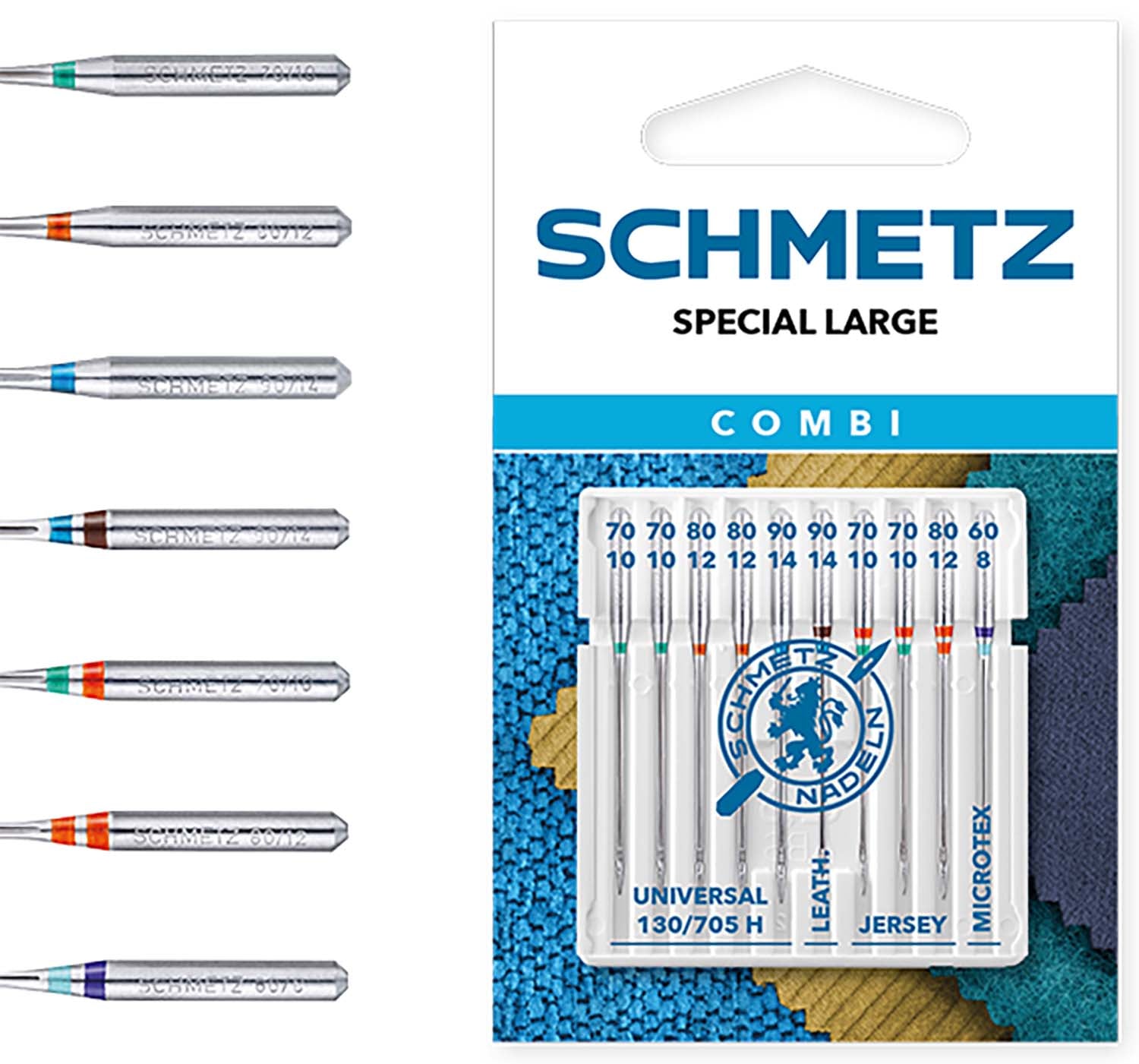 Schmetz Sewing Machine Needles - Combi Special - Topstitch, Universal, Jeans, Microtex and Stretch - 10 Needles
