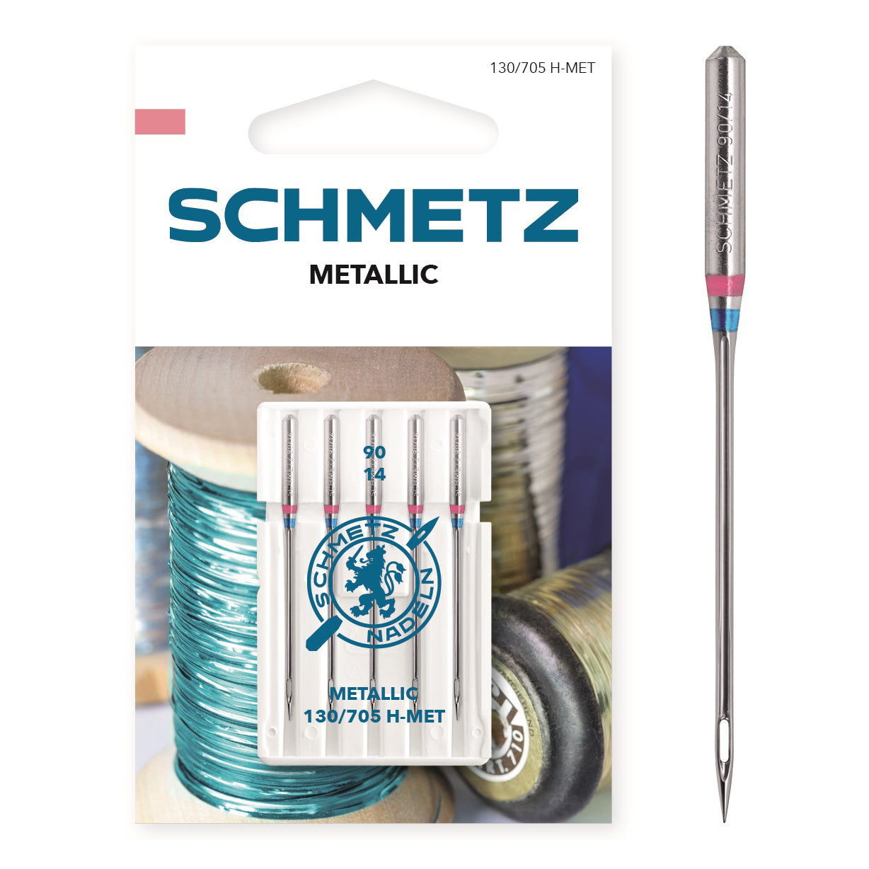 Schmetz Sewing Machine Needles - Metallic - 90(12) - 5 Needles