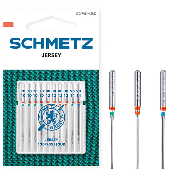 Schmetz Sewing Machine Needles - Jersey - Assorted - 70(10)-90(14) - 10 Needles