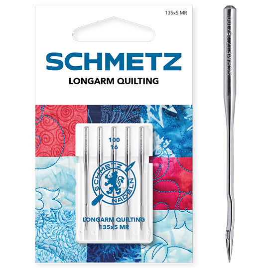 Schmetz Sewing Machine Needles - Longarm Quilting - 100(16) - 5 Needles