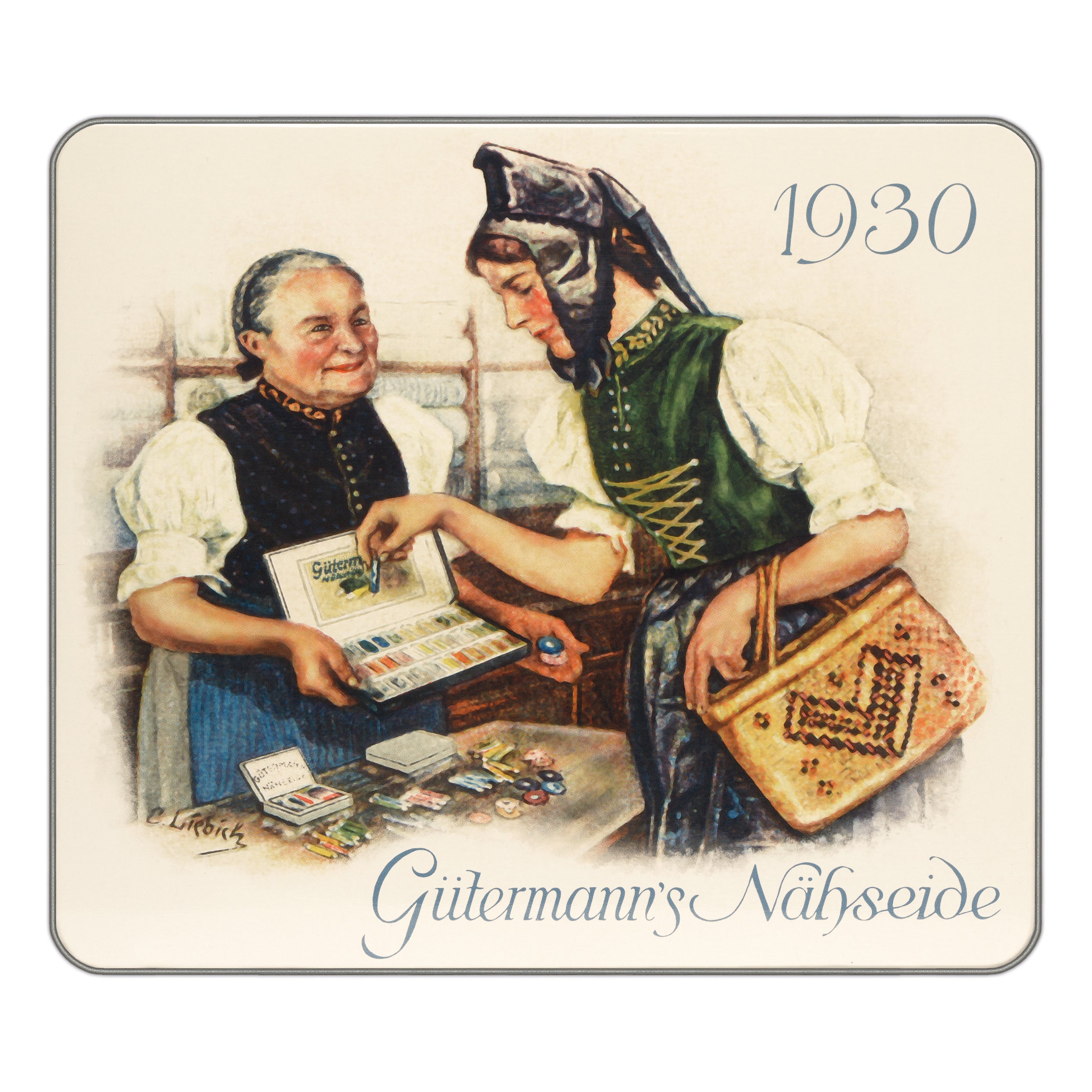 Gutermann Thread Storage Tin - Nostalgic '1930' - Sew - All - 30 x 100m - Assorted Shades