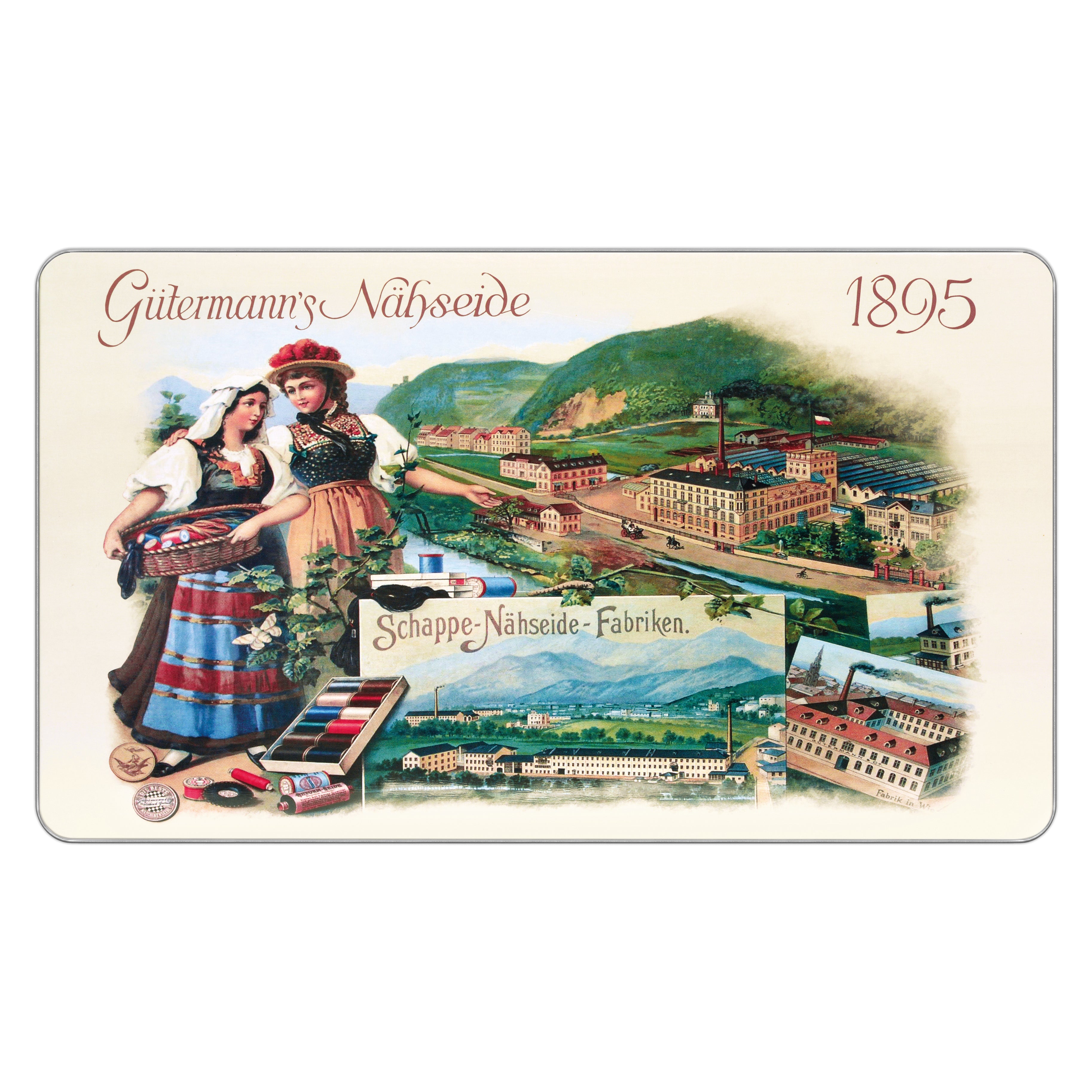 Gutermann Thread Storage Tin - Nostalgic '1895' - Sew - All - 48 x 100m - Assorted Shades