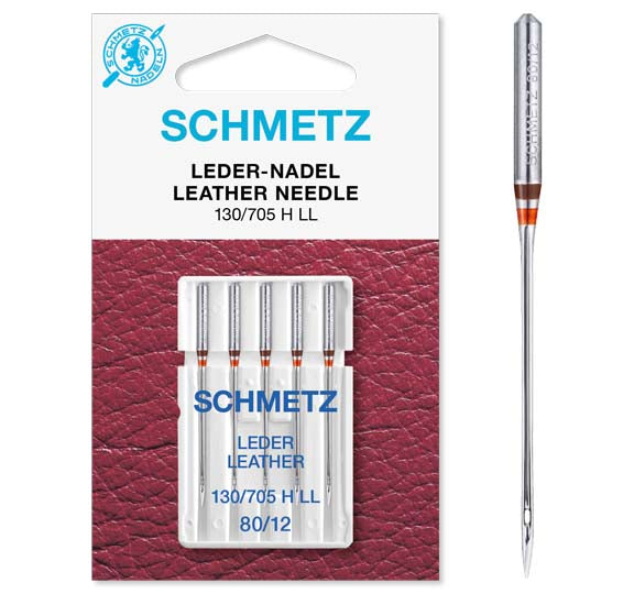 Schmetz Sewing Machine Needles - Leather LL - 80(12) - 5 Needles
