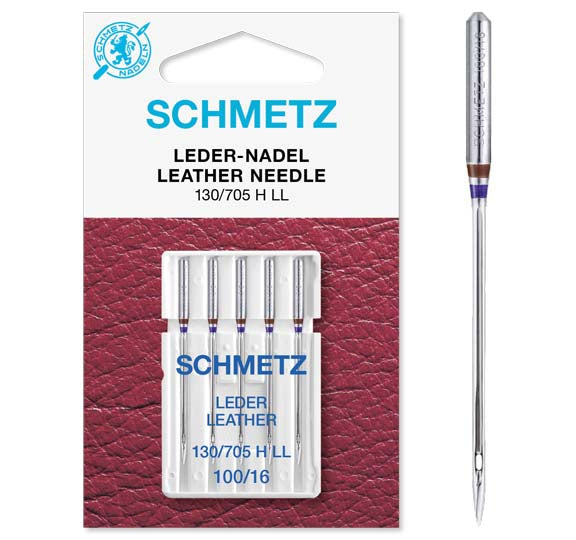 Schmetz Sewing Machine Needles - Leather LL - 100(16) - 5 Needles