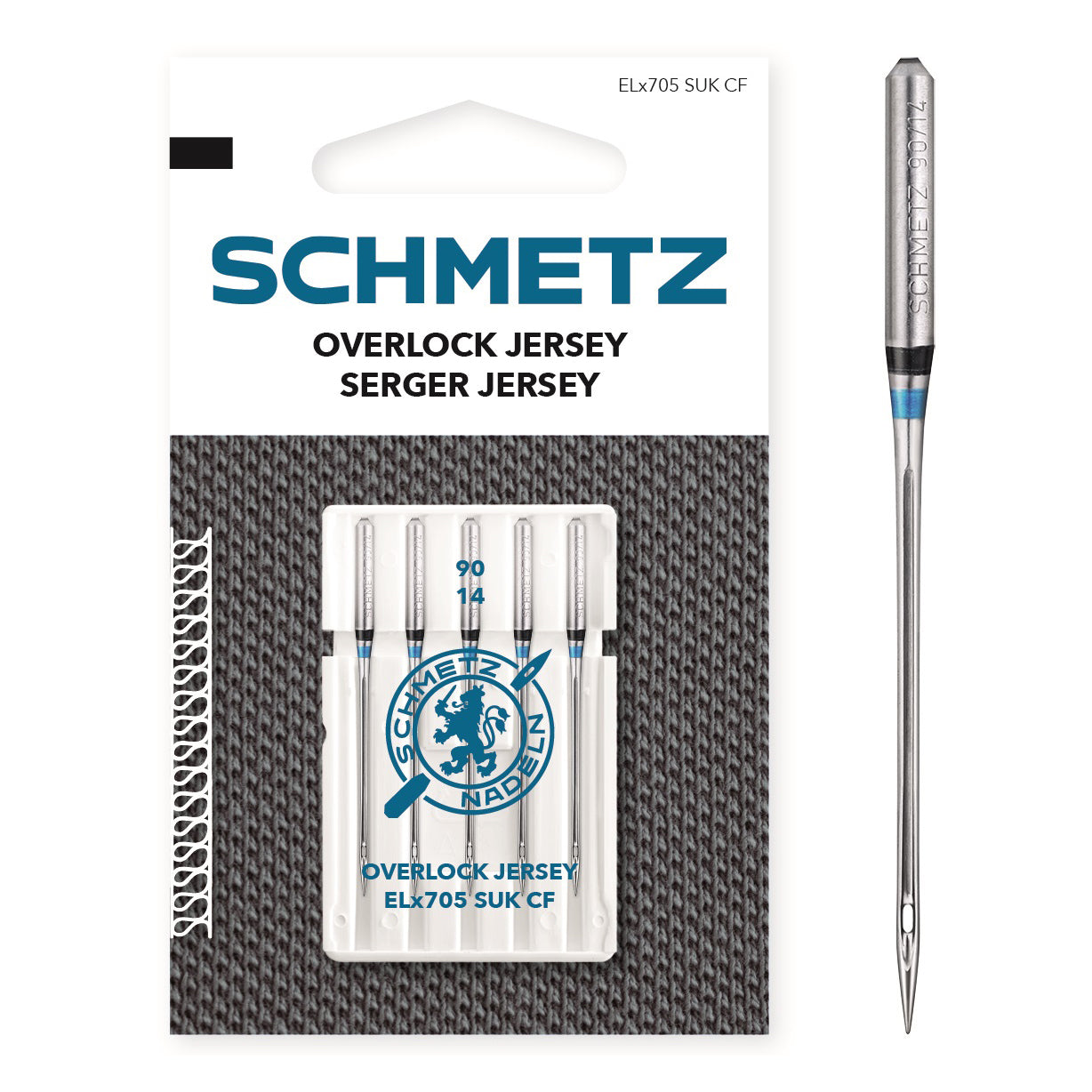 Schmetz Sewing Machine Needles - Jersey - 90(14) - 5 Needles