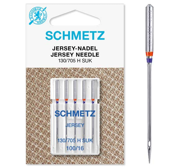 Schmetz Sewing Machine Needles - Jersey - 100(16) - 5 Needles