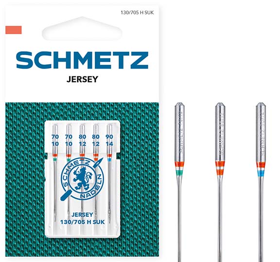 Schmetz Sewing Machine Needles - Jersey - Assorted - 70(10)-90(14) - 5 Needles