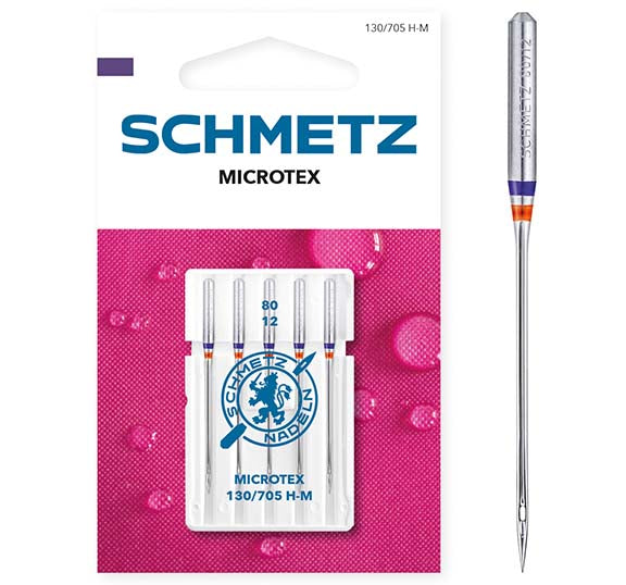 Schmetz Sewing Machine Needles - Microtex - 80(12) - 5 Needles