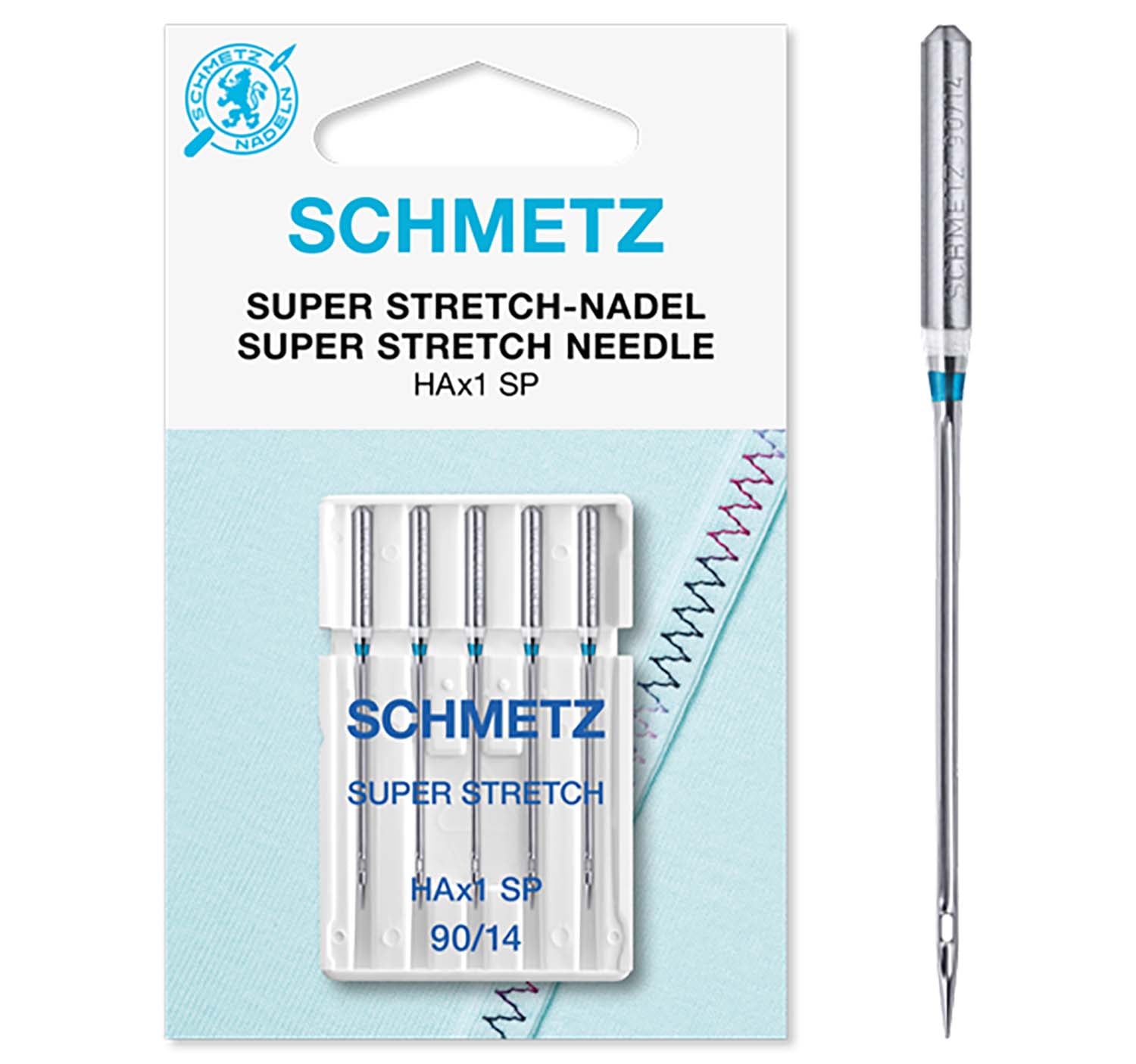 Schmetz Sewing Machine Needles - Super Stretch - 90(14) - 5 Needles