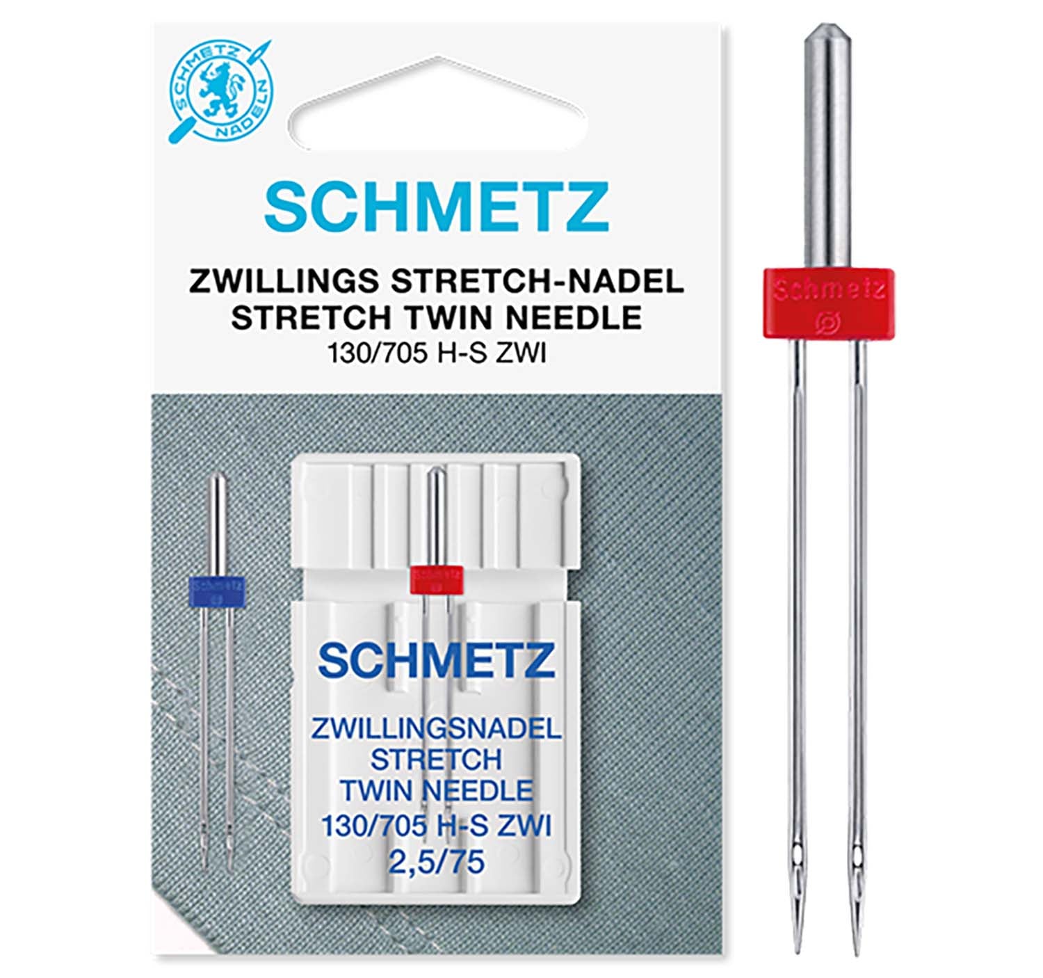 Schmetz Sewing Machine Needles - Stretch Twin - 75(11) 2.5Mm - 1 Needle