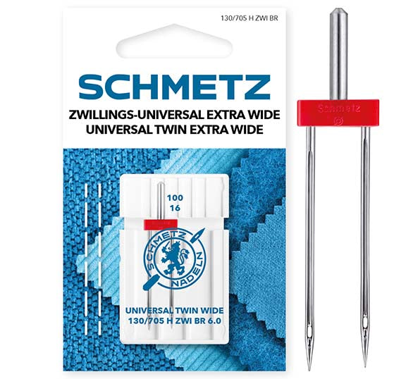 Schmetz Sewing Machine Needles - Universal Twin - 100(16) 6.0Mm - 1 Needle