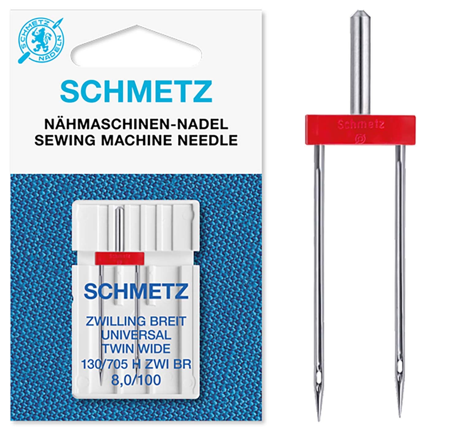 Schmetz Sewing Machine Needles - Universal Twin - 100(16) 8.0Mm - 1 Needle