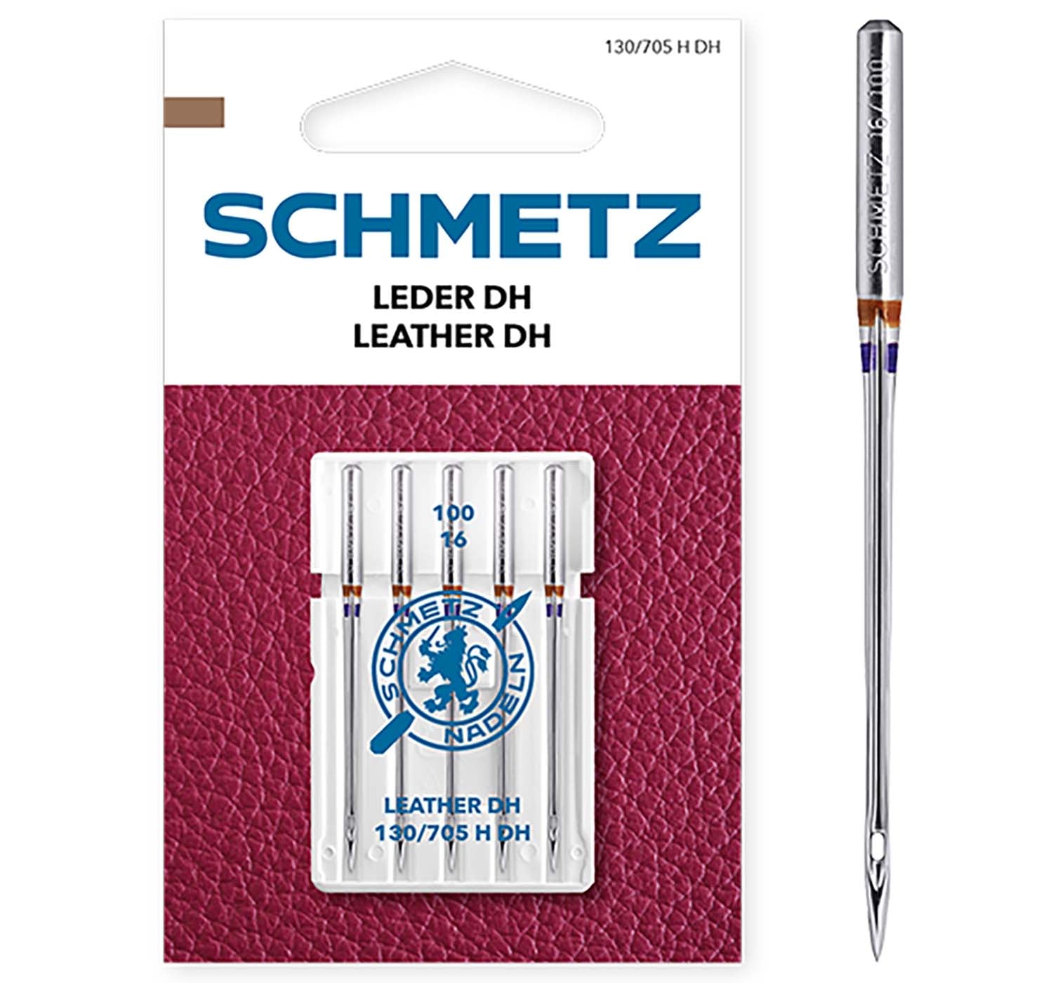 Schmetz Sewing Machine Needles - Leather DH - 100(16) - 5 Needles
