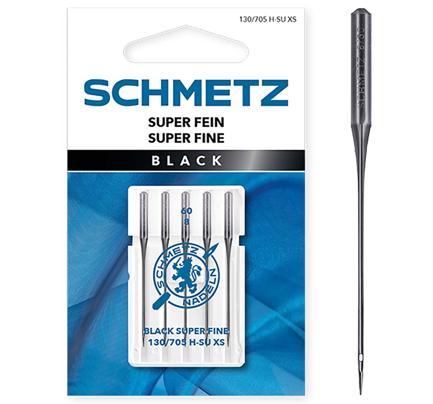 Schmetz Sewing Machine Needles - Black Super Fine - 70(10) - 5 Needles