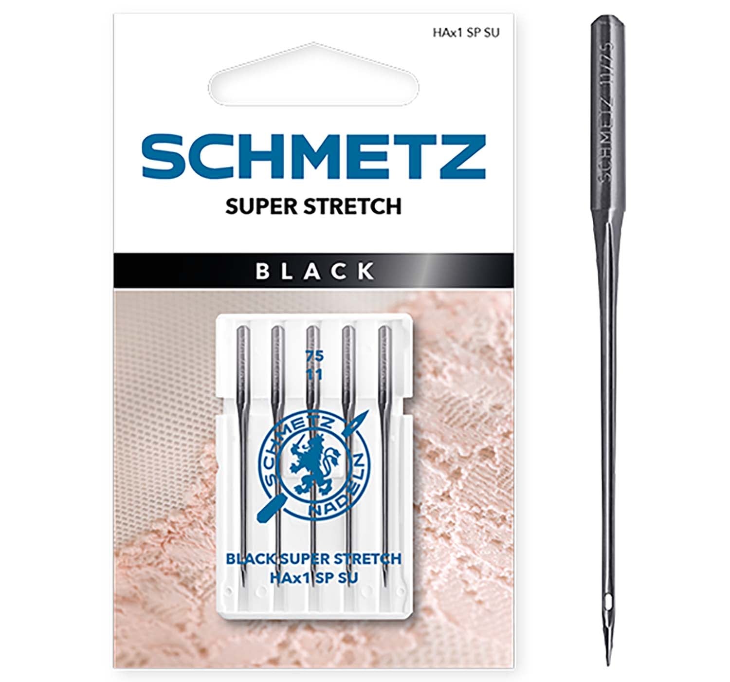 Schmetz Sewing Machine Needles - Black Super Stretch - 90(14) - 5 Needles