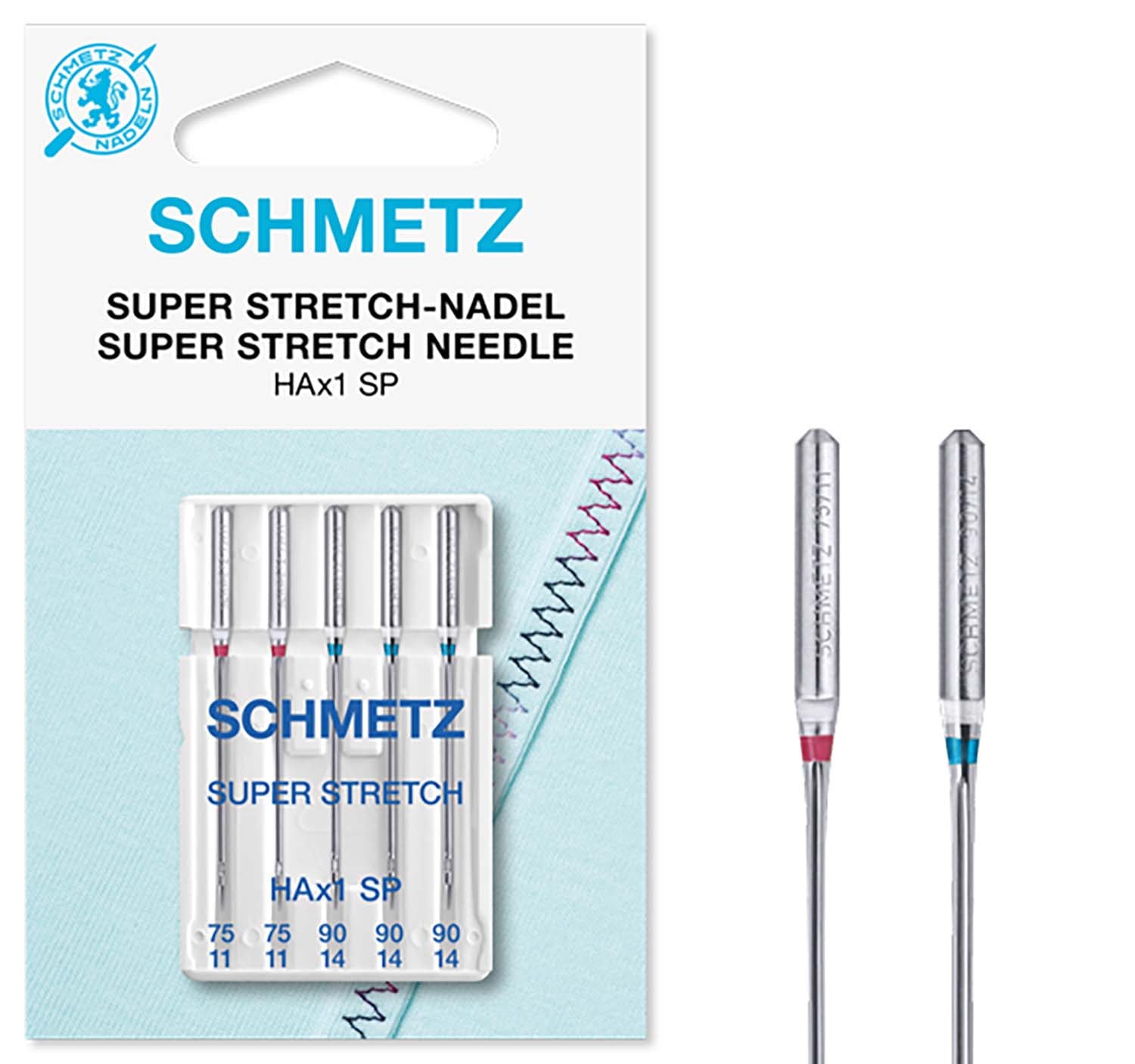 Schmetz Sewing Machine Needles - Super Stretch - Assorted - 75(11)-90(14) - 5 Needles