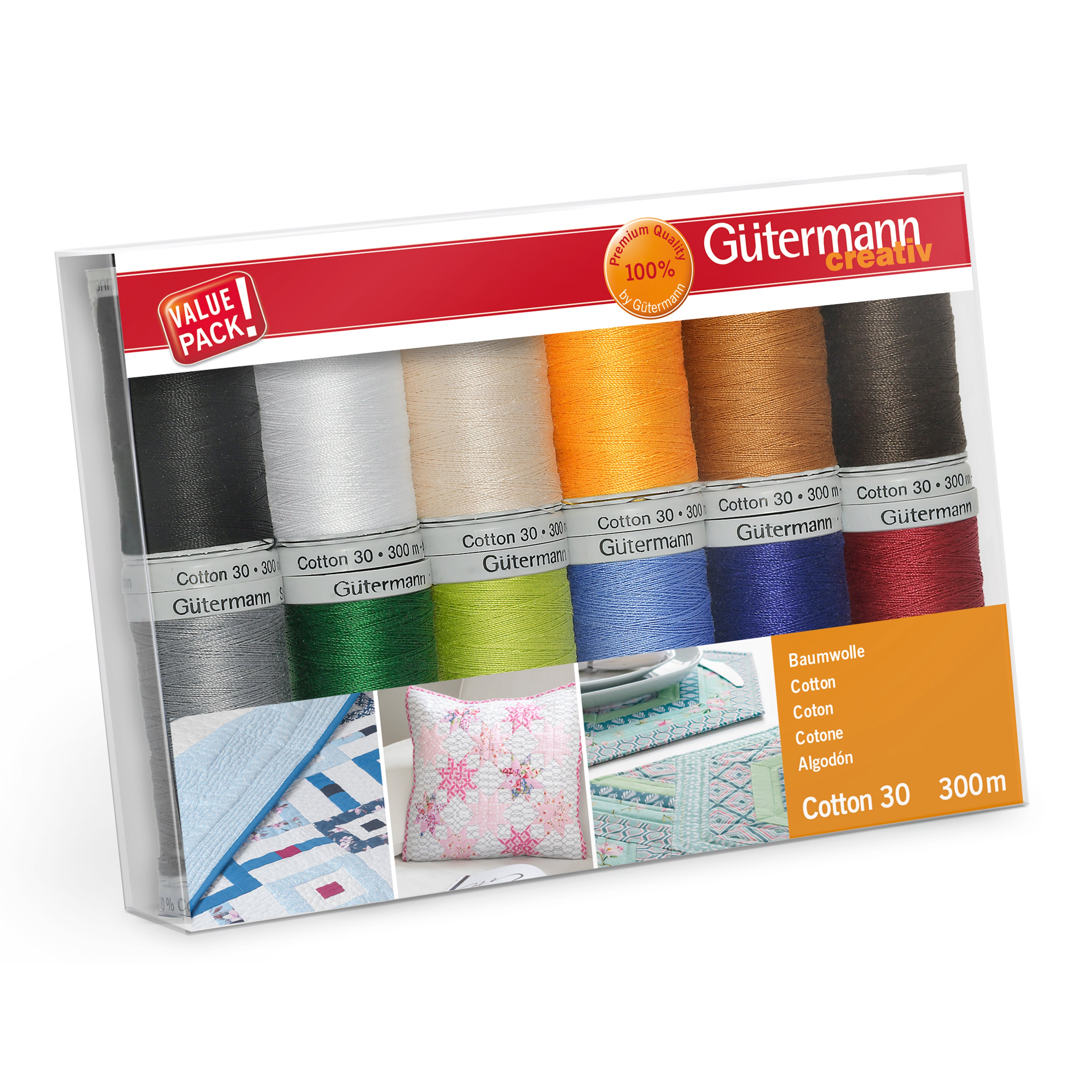 Gutermann Thread Set - Cotton No.30 - 12 x 300m - 1