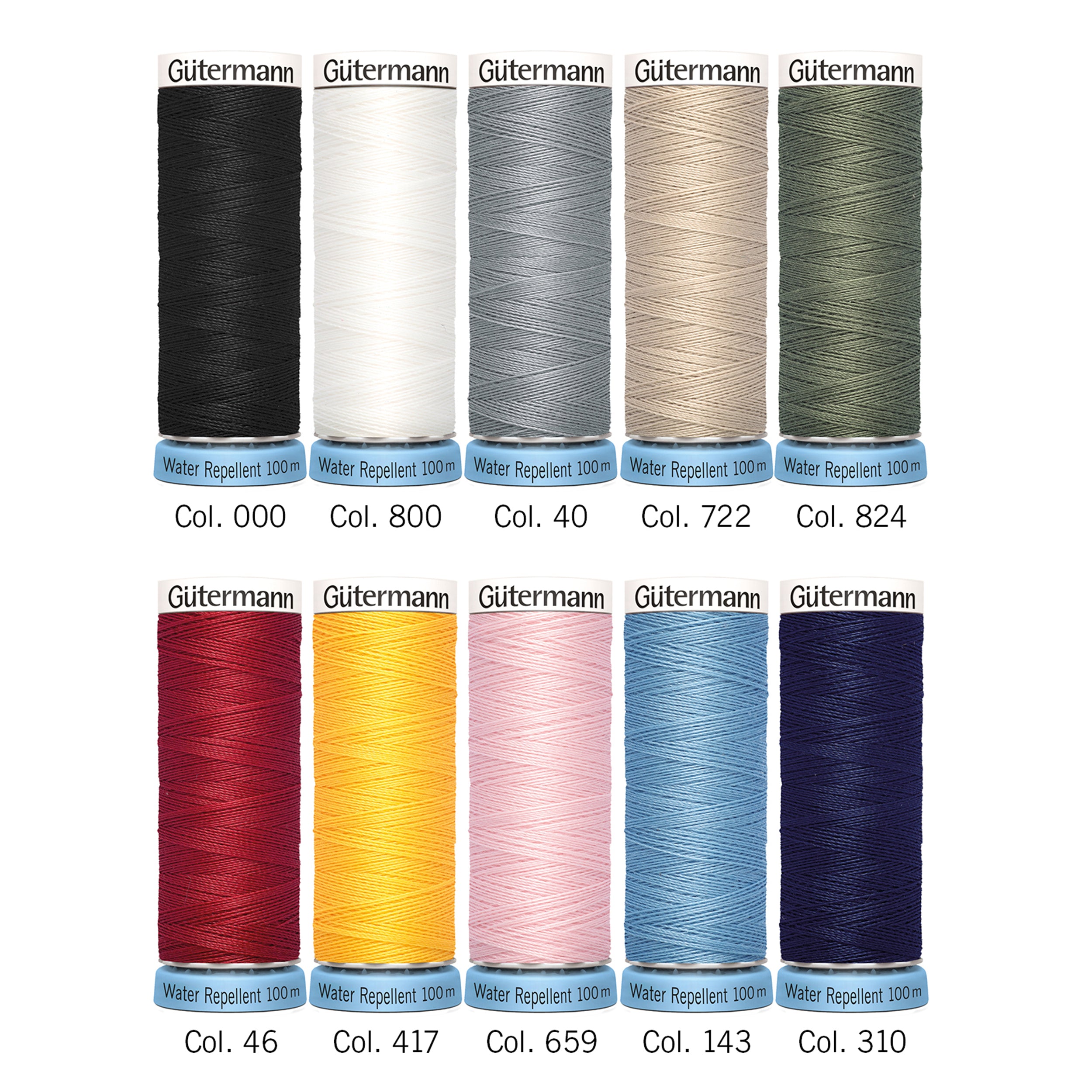 Gutermann Thread Set - Water Repellent - 10 x 100m - Assorted