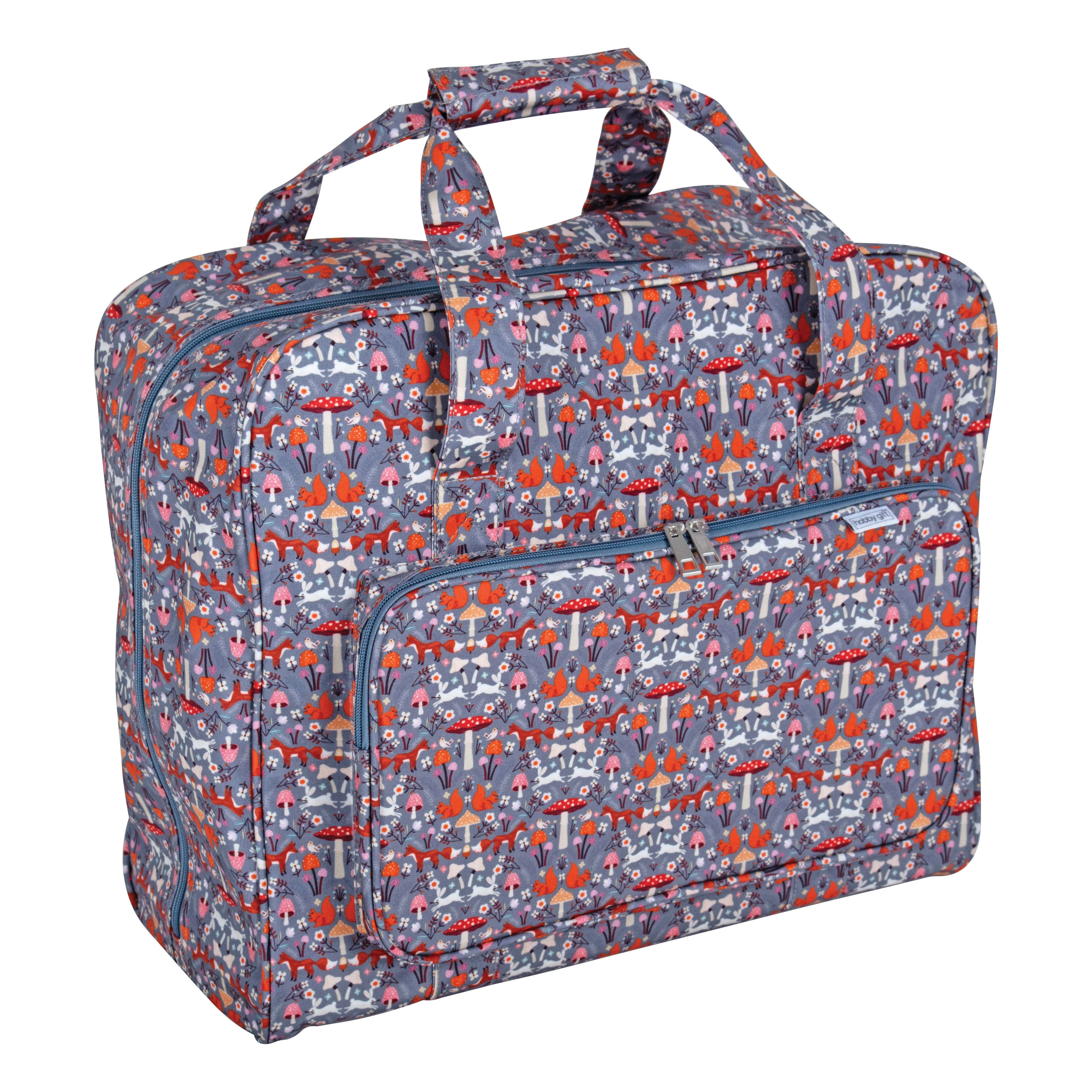 Premium Sewing Machine Bag - Matt PVC - Woodland Toadstool