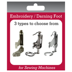 Embroidery / Darning Foot (free motion sewing) for Sewing Machines - 3 to choose from